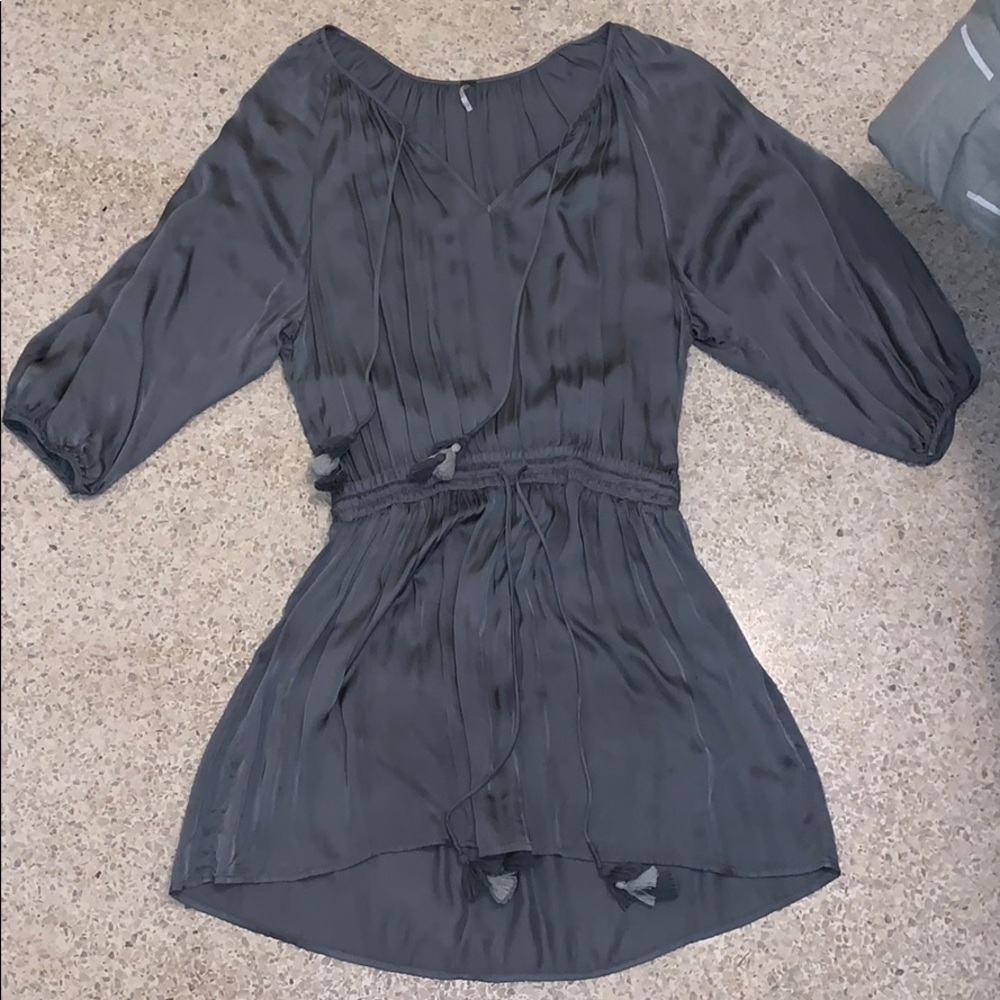 YFB flattering green/grey silky mini dress